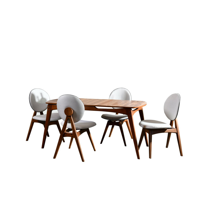 Cloud 4 - Person Dining Set, Walnut/Cream
