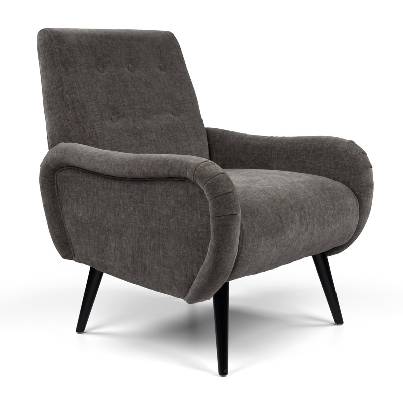 Riebe Upholstered Armchair, Grey Polyester