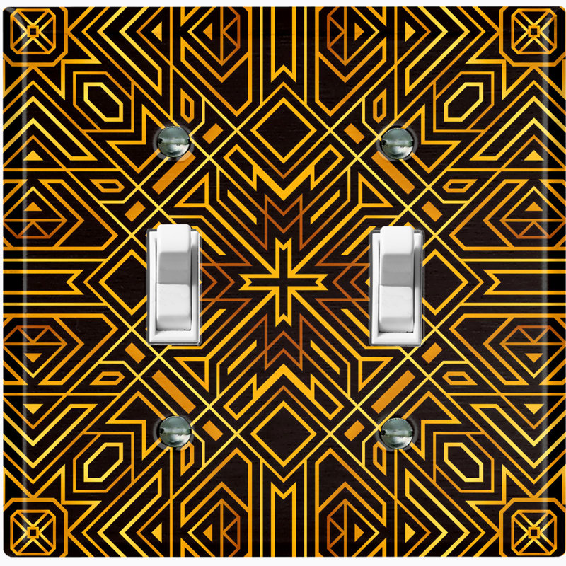 Patterned 2 - Gang Toggle Light Switch Standard Wall Plate