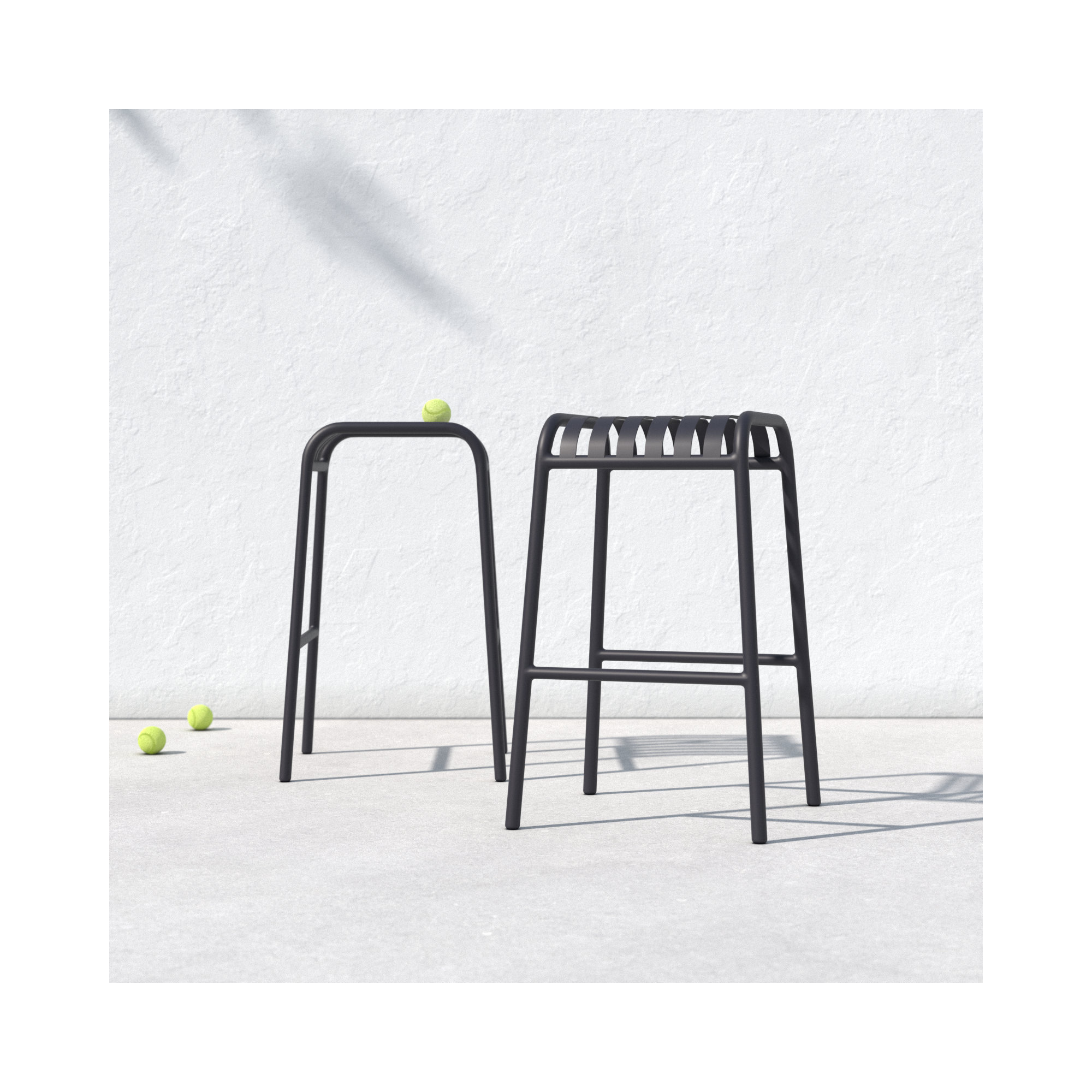 Abra 29.7'' Backless Outdoor Bar Stool, Black