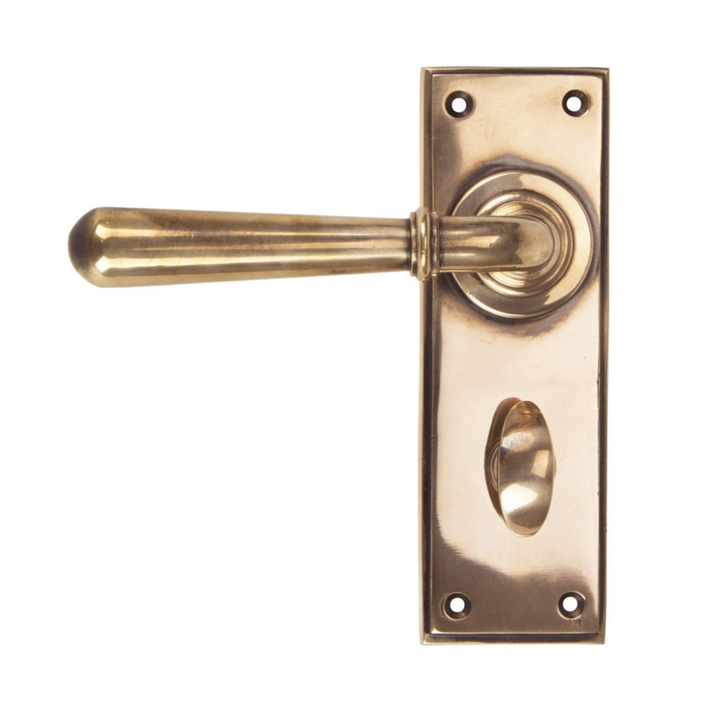 Newbury Lock Door Handle Kit, Polished Bronze