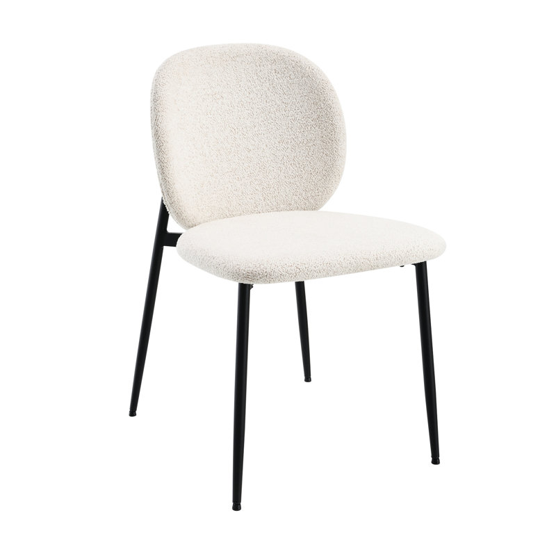 Ensemble de 2 chaises de salle à manger rembourrées Modern White