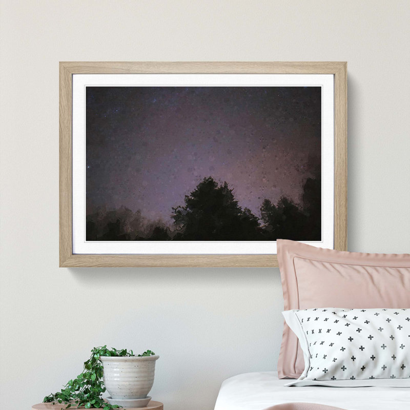 Tree Stars in Abstract - Framed Print, Oak, 35cm H x 50cm W x 2cm D