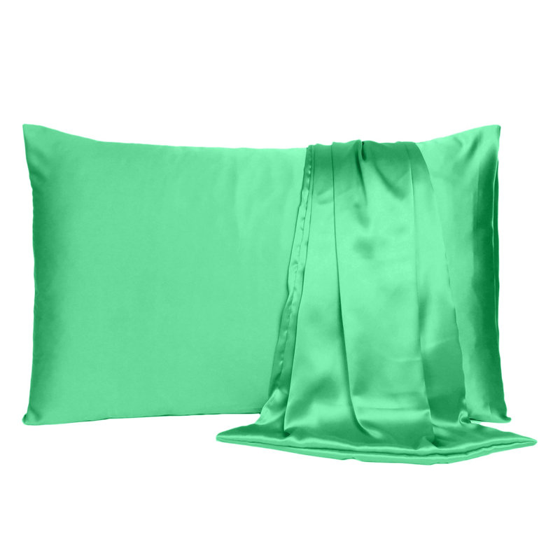Taie d'oreiller en satin , Standard, Vert