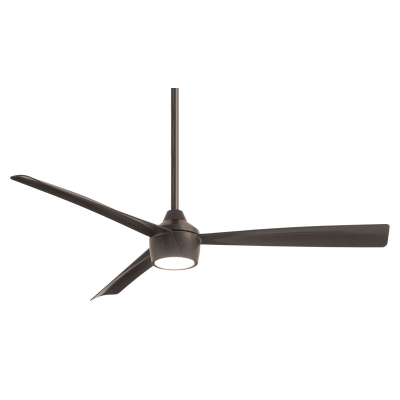3-Blade 56" Sweep Skinnie Ceiling Fan with Hand Held Remote Control, Oil Rubbed Bronze