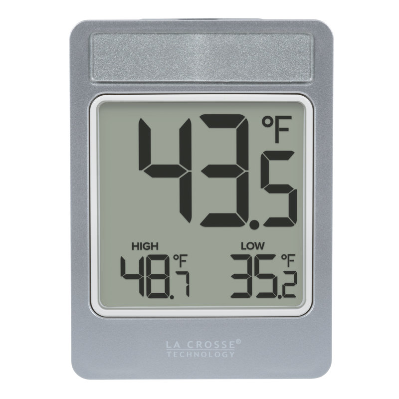 Battery Operated Digital Window Thermometer with Daily Records