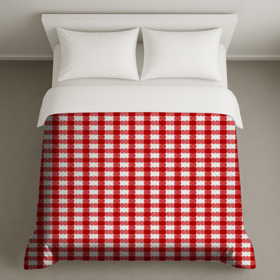 Housses de couette vichy rouges et blanches