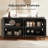 Wide Fluted Sideboard Buffet Cabinet with Adjustable Shelves, Modern Storage Credenzas for Dining Room and Living Room-2107039150