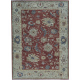 Hand-Knotted High-Quality Rust and Beige Area Rug