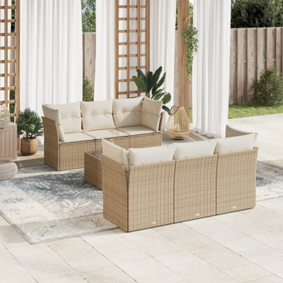 Ensemble de canapé de jardin Vidaxl beige, blanc crème