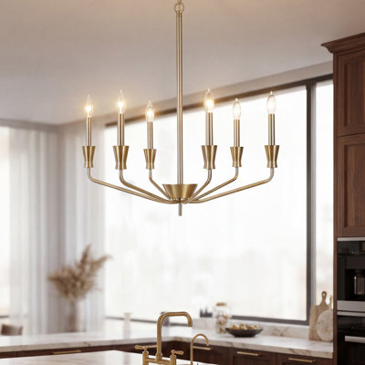 6-Light Candle-Style Dimmable Chandelier