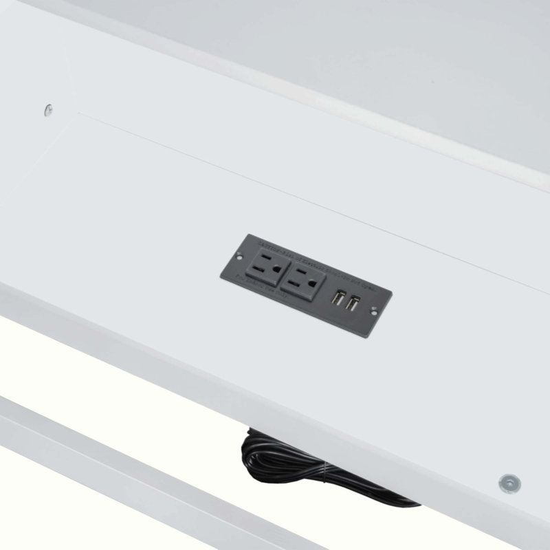 Daybed with Storage Cabinets and USB Ports, White