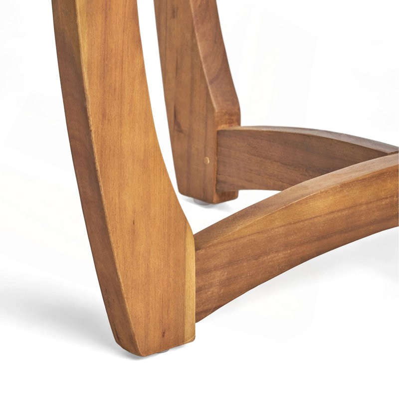 Table d'appoint d'extérieur ronde en bois d'acacia, Naturel