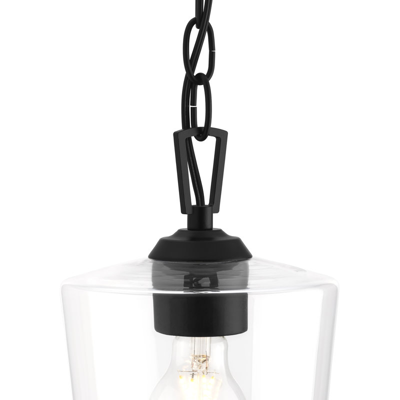 Celino One-Light Pendant with Clear Glass, Satin Black