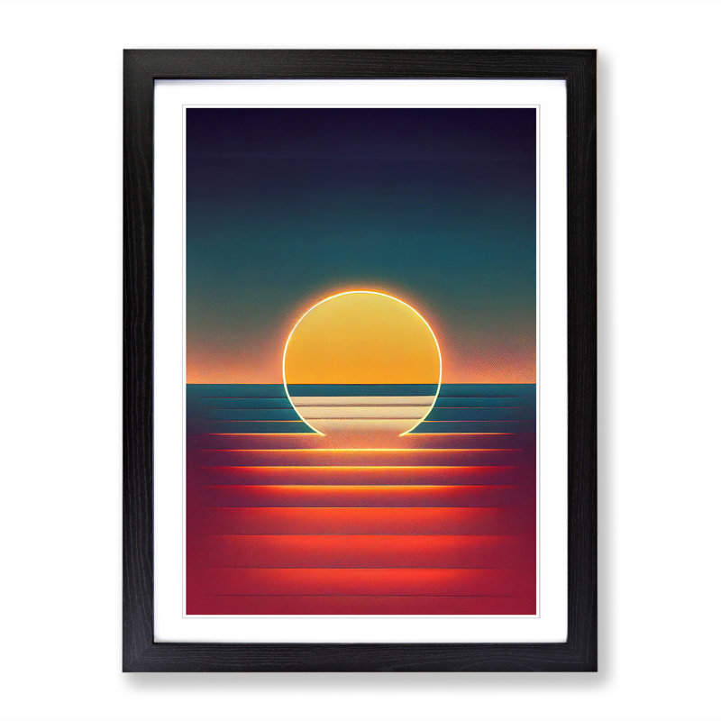 Sunset Minimalism Vol.4 - Single Picture Frame Print, 34cm H x 25cm W x 2cm D, Black