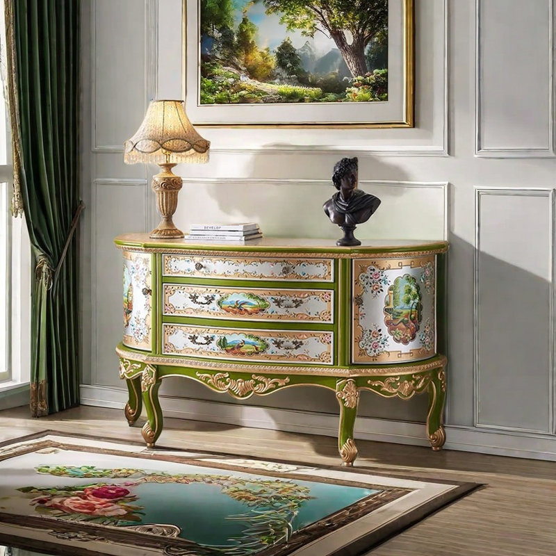 Buffet européen de style demi-cercle peint