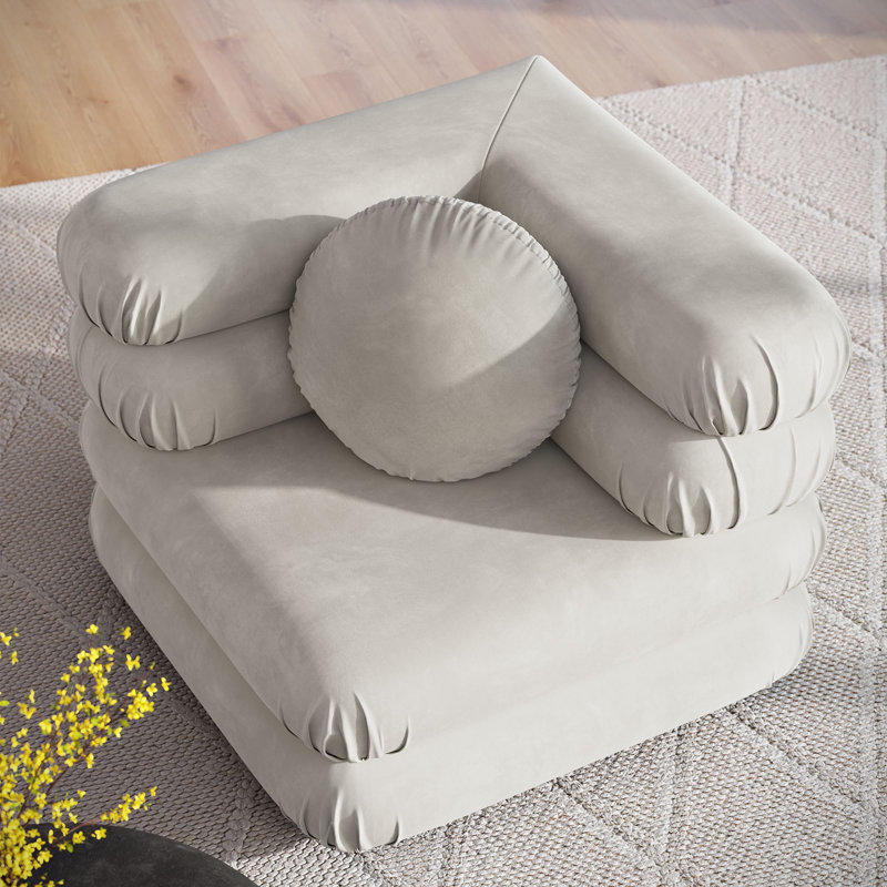 Chaise de coin Jubilee, Velours amande