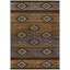 Tapis intérieur tribal lavable 10 pi x 14 pi cuivre et gris chocolat