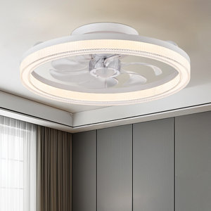 Demaury 20'' Flush Mount Dimmable Ceiling Fan with LED Lights