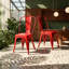 Chaise de salle à manger en métal rouge lustré l 17 po x P 17 po x H 33 po Christies Home-129479468