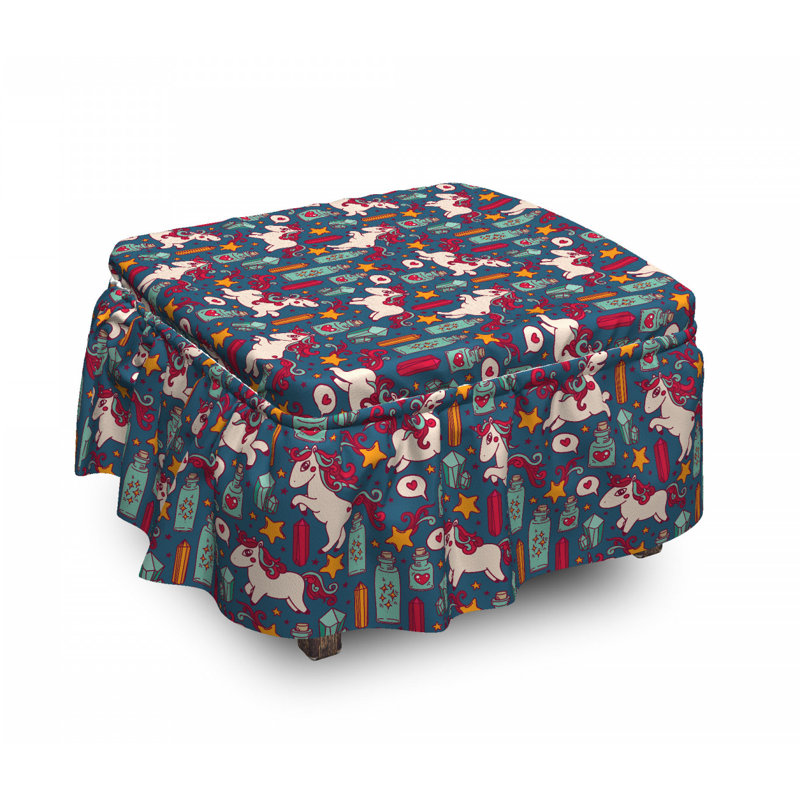Housse pour repose-pieds rainbows hearts