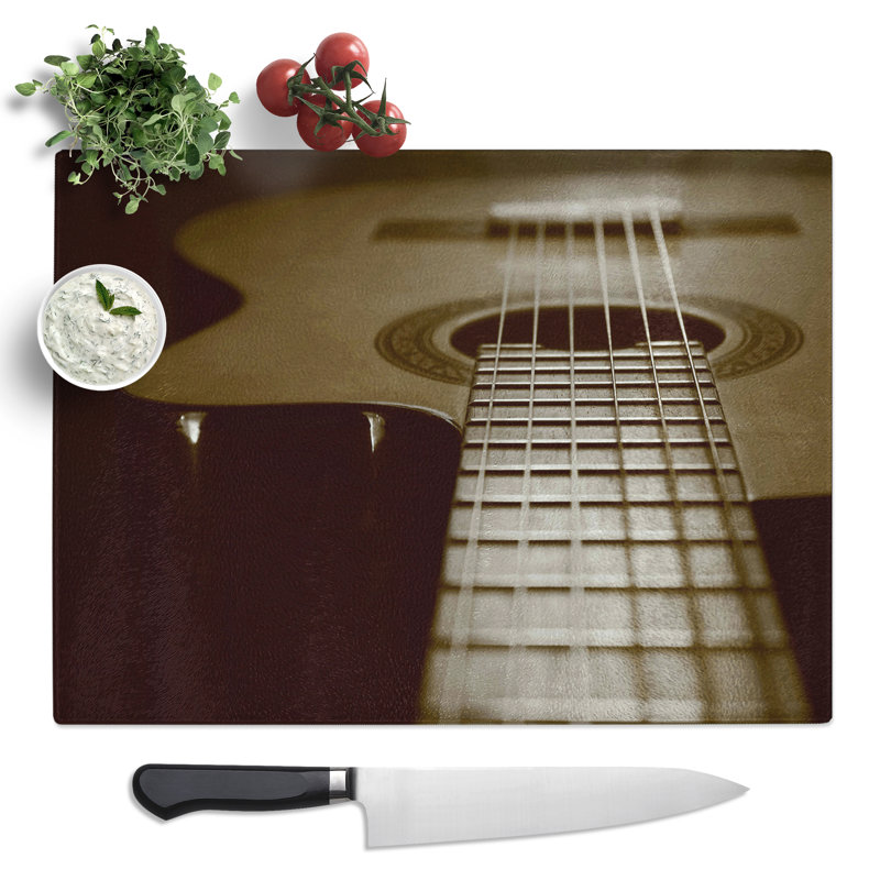 Acoustic Guitar No.2 Art  Glass Chopping Board