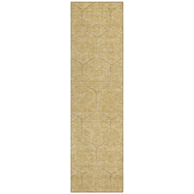 Alina Gold Washable Indoor-Outdoor Rug - 