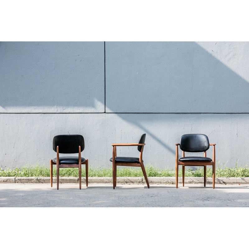 Slow Upholstered Dining Chair, Natural Walnut, Divina Melange 120
