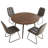 5 - Pieces Modern Kitchen Dining Set, 43'' to 59'' Extendable Dining Table Set with 32.8"H Upholstered Dining Chairs for 4 Person(1 Table 4 Chairs)-118554295-118554294