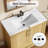 36" Bathroom Vanity with Ceramic Basin Storage Cabinet Drawer Soft Closing Doors Single Sink Integral Top for Bathroom-125336614
