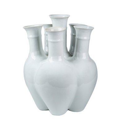 Vase à fleurs 19 en porcelaine blanche H 19 po