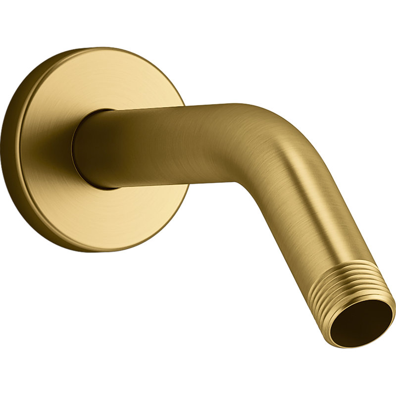 Énorme bras de douche et bride, Laiton brossé moderne éclatant