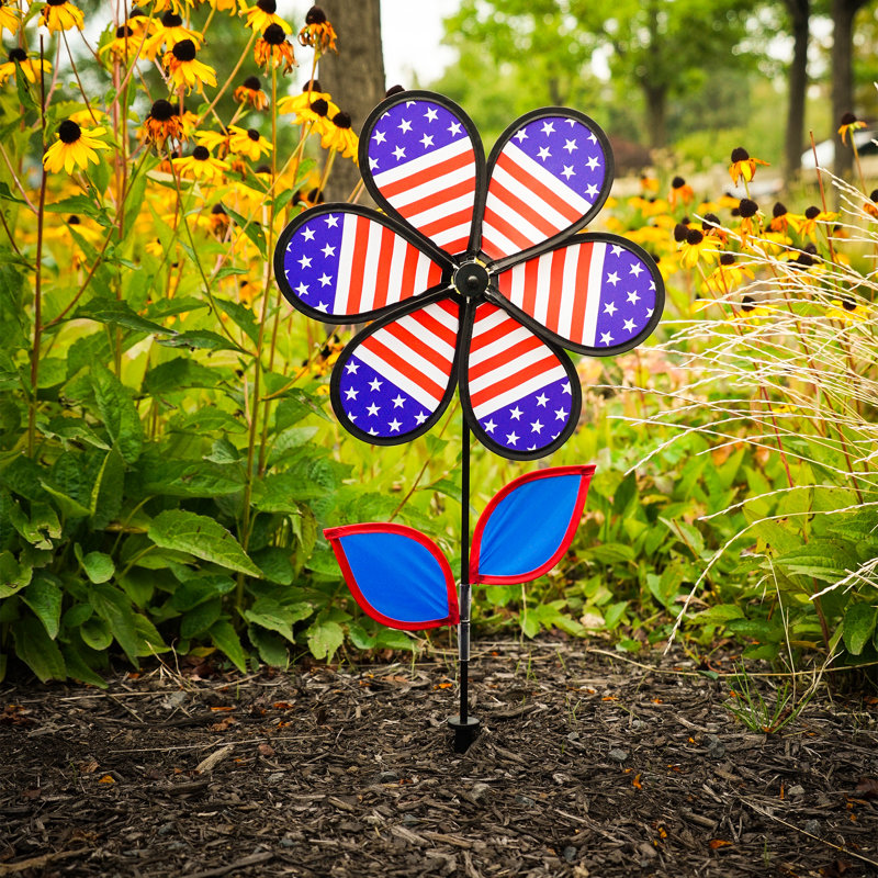 Fleur patriotique 12 "avec feuilles