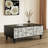 47.24" Black Solid Wood Rectangular Coffee Table