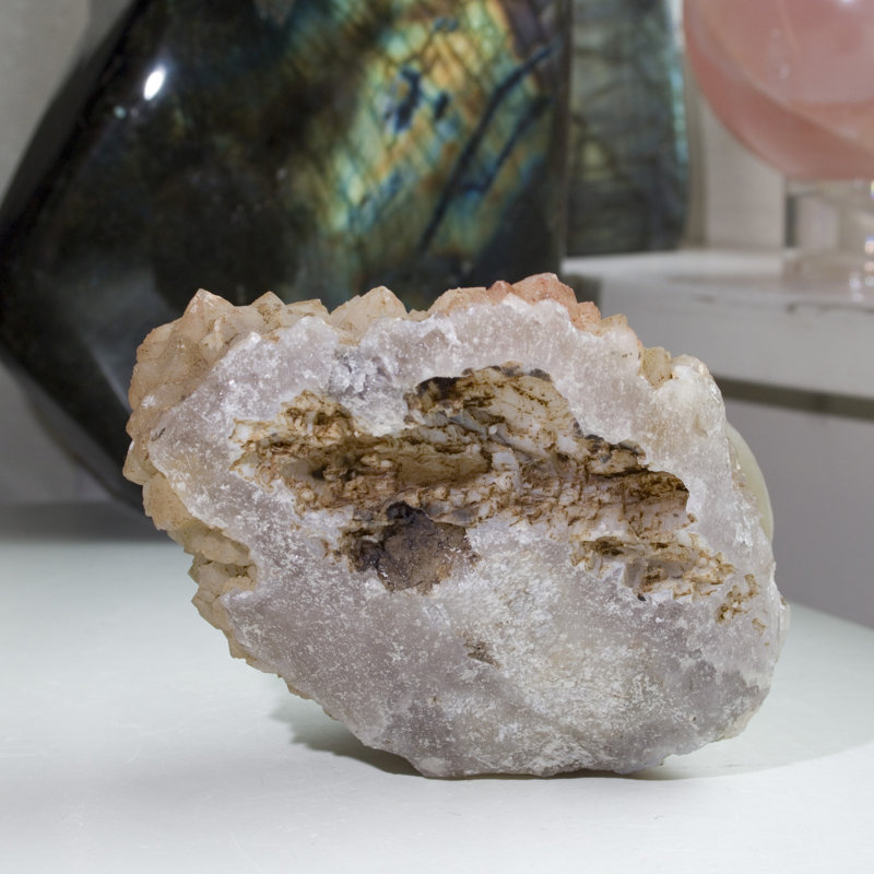 Fluorite botryoïde sur améthyste