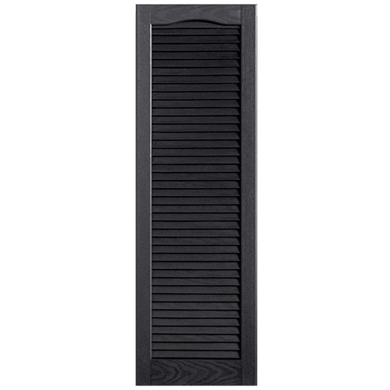 Paire de volets à persiennes cathédrale style pleine longueur ouverts, Noir, 69 po, 12 po