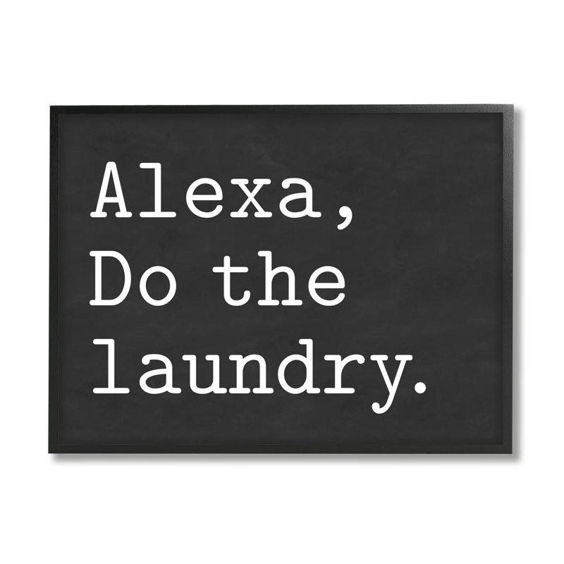 Alexa, Do the Laundry Expression Modern Minimal par lettré et doublé, Giclée encadrée blanc bord de mer, H 11 po x l 14 po