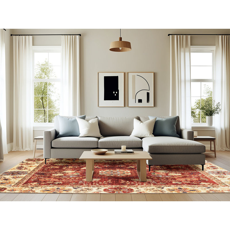 Tapis abstrait moderne abstrait, Rectangle 6 pi x 9 pi