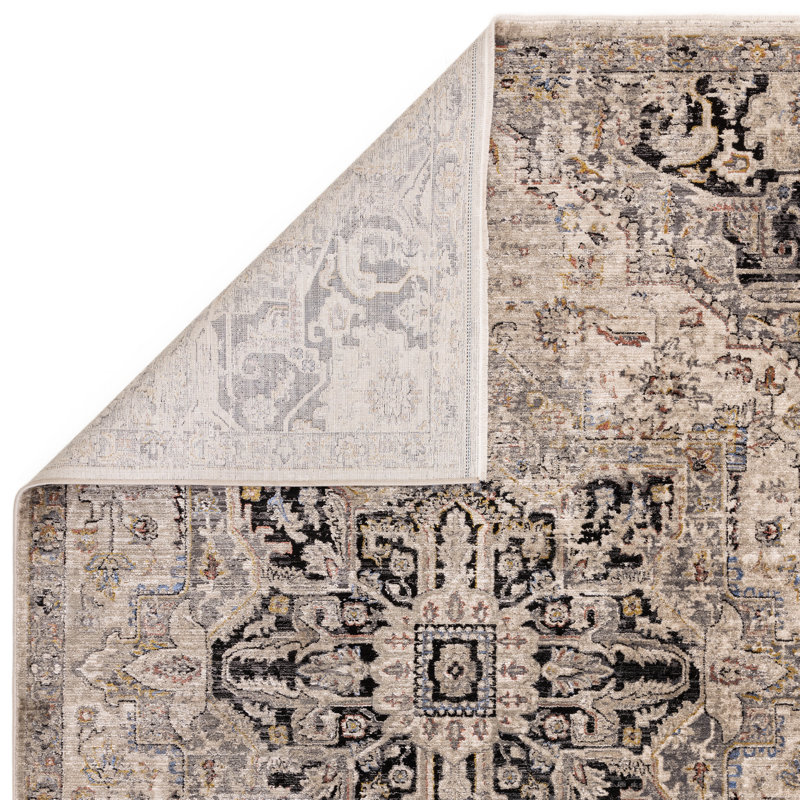 Biegel Oriental Grey/Beige/Black Area Rug, Rectangle 240 x 330cm
