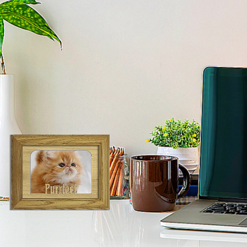 Oak Solid Wood Picture Frame with Mat, Horizontal
