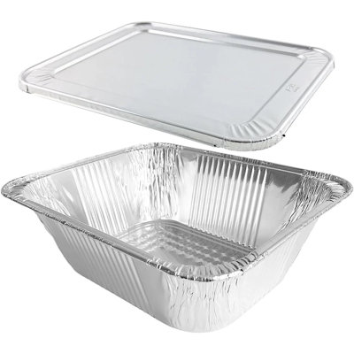 Disposable EXTRA DEEP EXTRA HEAVY Weight 9X13 Half Size Disposable Aluminum Pans with Aluminum Lids