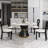 6 Seat Dining Table Set With Modern Key-shaped Dining Chairs, 7-piece Dining Set-1145606621-1145606623