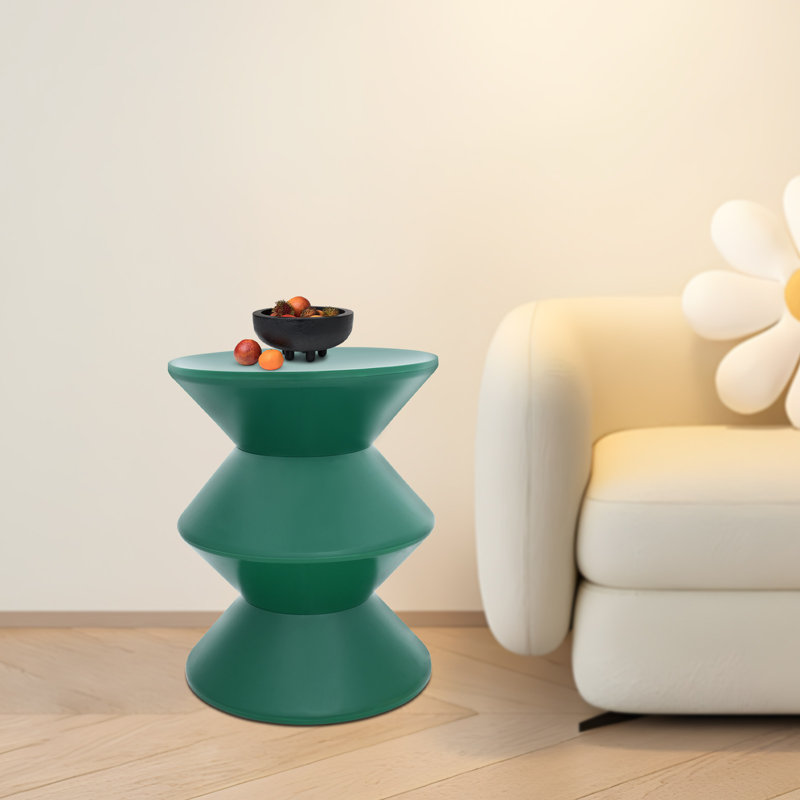 Modern Round Side/End Table, Green
