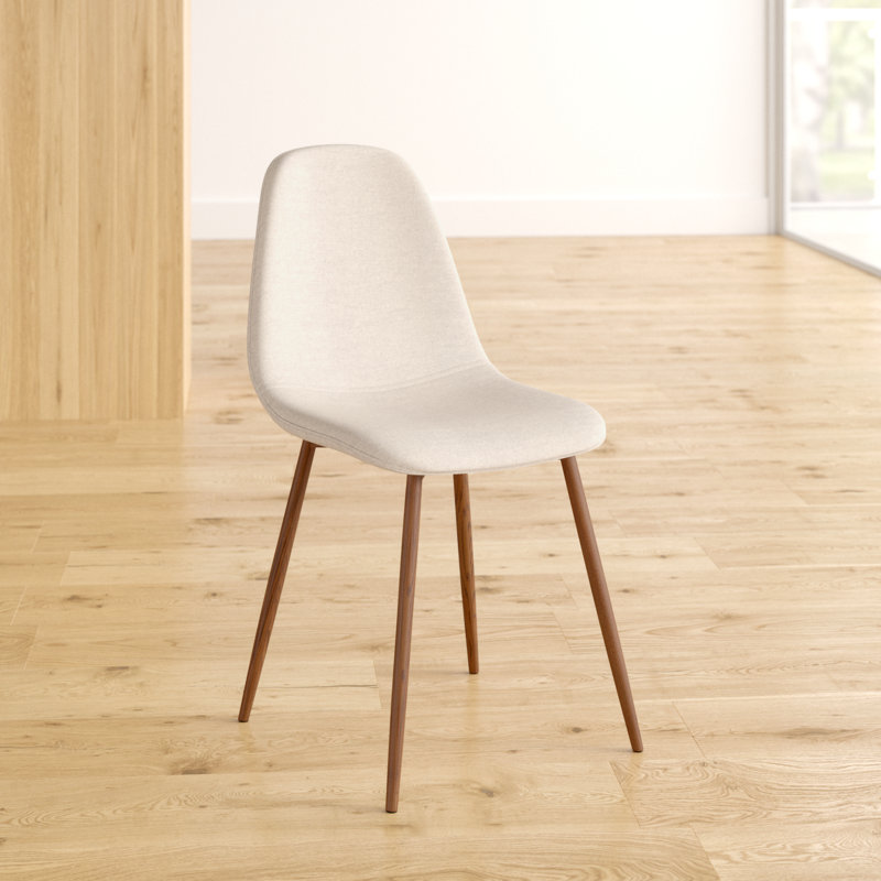 Benafield 18.5'' H Upholstered Metal Side Chair, Beige, Brown