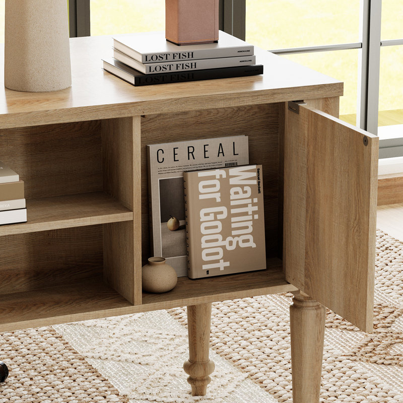 Scarlett Farmhouse 56'' Executive Desk With 5 Drawers, Home Office Desks With Charging Station, Wood Computer Desk With Rear Storage Compartment Design, Writing Desk For Work And Study
