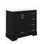 Meuble-lavabo traditionnel 36 po avec lavabo en céramique, armoire de salle de bain avec deux portes à fermeture douce et quatre tiroirs-2084189849-2084189851