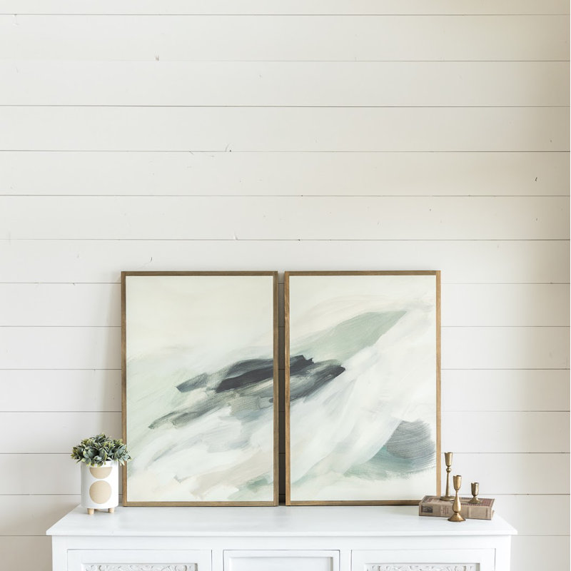 Sel et paire de peintes abstraites peintes | Panneau mural en bois