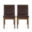 Chaise de salle à manger moderne avec tissu brun foncé, rembourrage confortable, housse en bois d'hévéa, style, solide