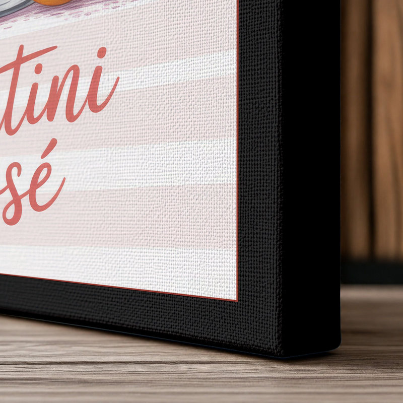 Martini Rosé Botanical - Wrapped Canvas, 24x16 - 61.0 x 40.6 cm, Black Border