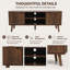 Meuble télé de couleur noyer pour salon, meuble de rangement en forme de trombone de style moderne Mid-Century de 47,27 pouces de largeur